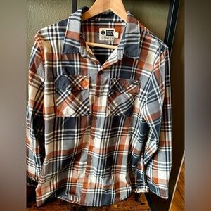 Salty Crew Woman’s Plaid Button Up- Navy, Rust, Cream